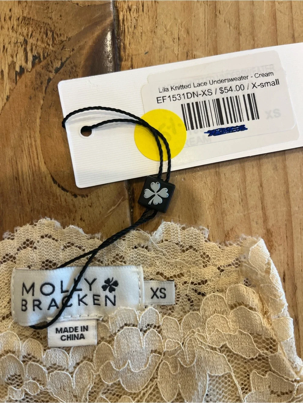 Molly Bracken Cream Lace Knitted Lila Underwear - XS